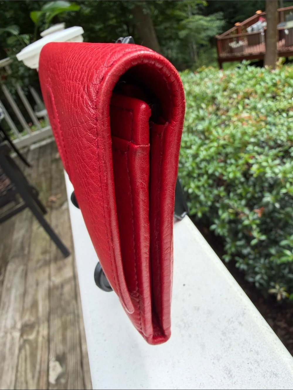 Gucci Red Pebbled Leather Continental Wallet